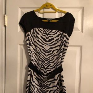 Express zebra satin material dress